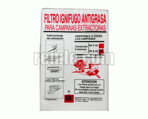 FILTRO PAPEL CAMPANA EXTRACTORA 90x45 6U